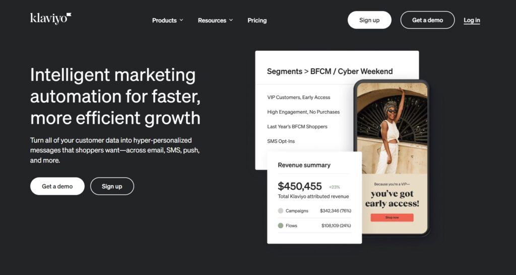 Trang chủ Klaviyo, giải pháp marketing thông minh