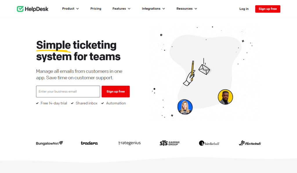 Trang chủ của Helpdesk