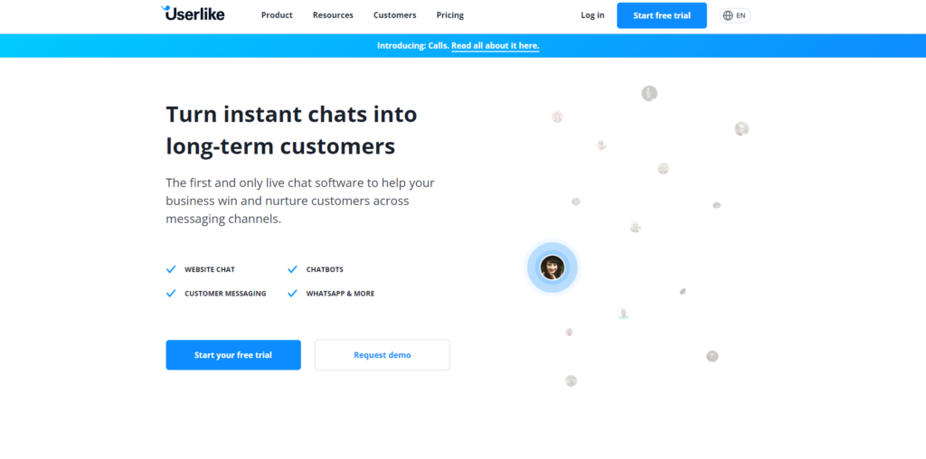 Trang chủ của Userlike