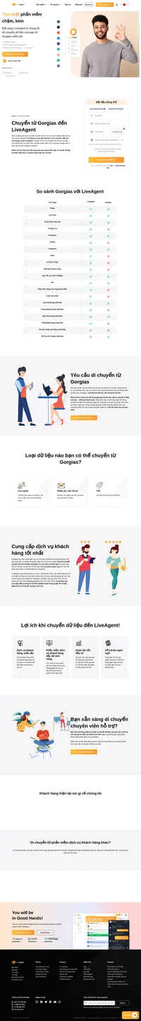 Tìm cách chuyển khỏi Gorgias? Hãy thử cách di chuyển miễn phí sang LiveAgent. Chúng tôi có thể chyển tất cả con người, các phiếu yêu cầu, thẻ và nhiều hơn nữa miễn phí thanh toán.