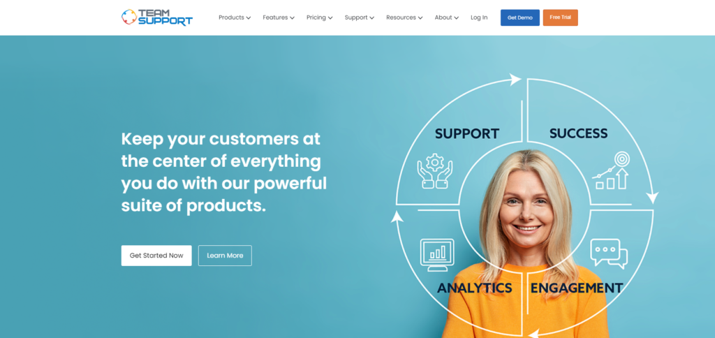 Trang chủ của TeamSupport