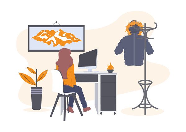 woman working on fashion-illustration