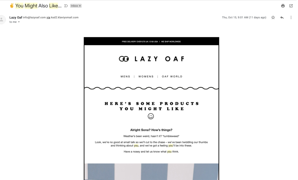 Bán chéo của Lazy Oaf