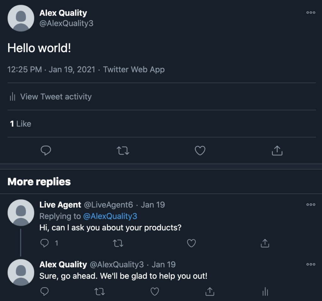 Ví dụ về một Tweet trên Twitter