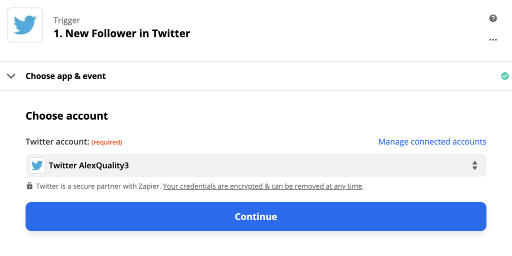 Thiết lập trình kích hoạt Twitter trong quá trình tích hợp