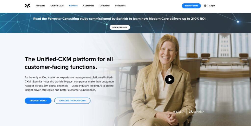 Trang chủ của Sprinklr