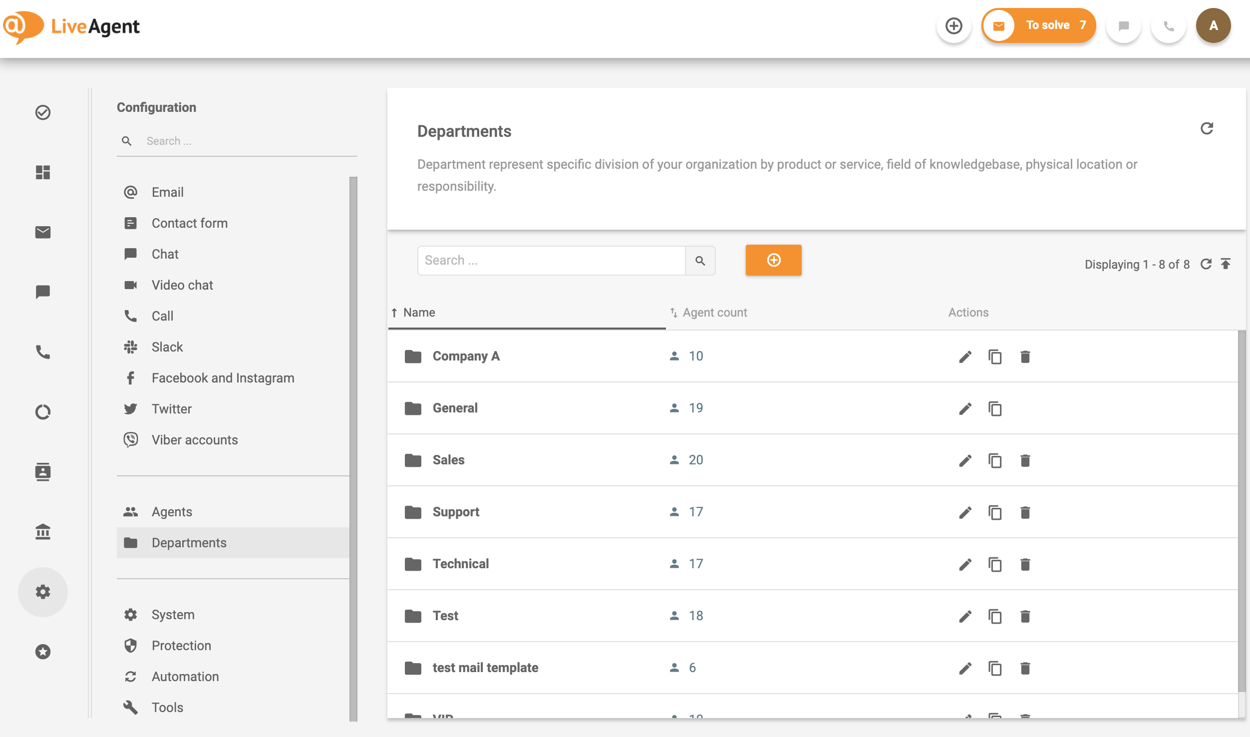 Departments-LiveAgent