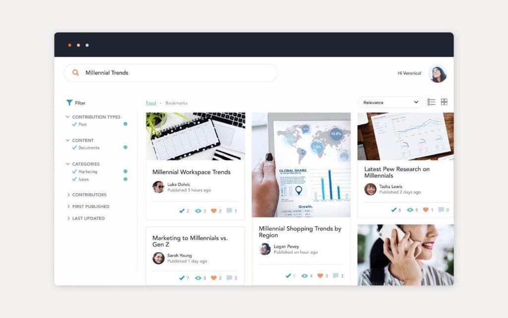 Ví dụ về giải pháp cơ sở tri thức của Bloomfire