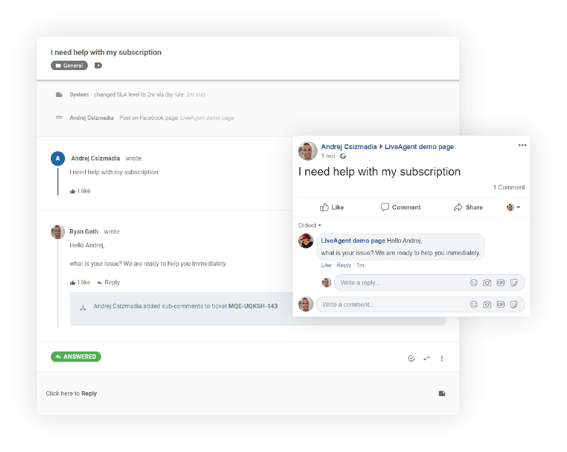 Facebook-ticket-LiveAgent
