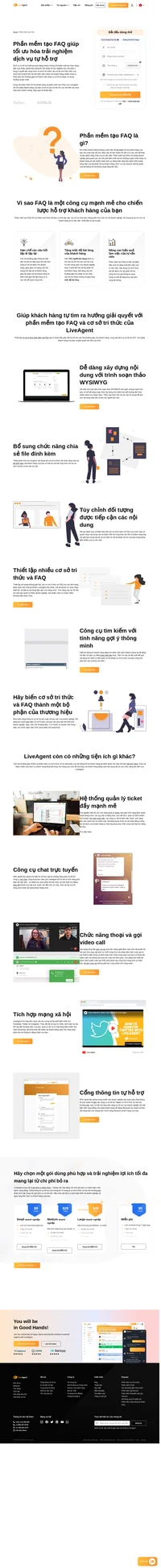 Trao cho khách hàng một công cụ có thể giúp họ tự tìm ra câu trả lời cho những vấn đề của mình. Phần mềm tạo FAQ (Câu hỏi thường gặp) của LiveAgent cho phép bạn khởi tạo các cổng thông tin khách hàng tuyệt vời.