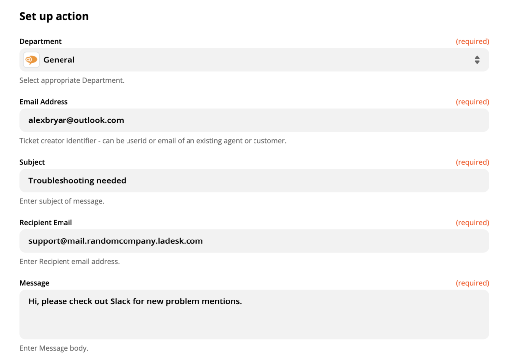Giới thiệu cách thiết lập hành động LiveAgent trên Zapier