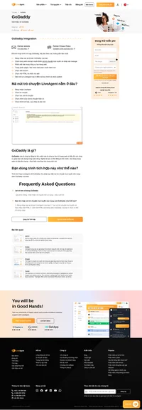 Tăng cường quy trình làm việc của bạn bằng trình tích hợp GoDaddy vào LiveAgent. Trình tích hợp GoDaddy cho phép bạn đặt nút trò chuyện trực tuyến trên trang web của mình.