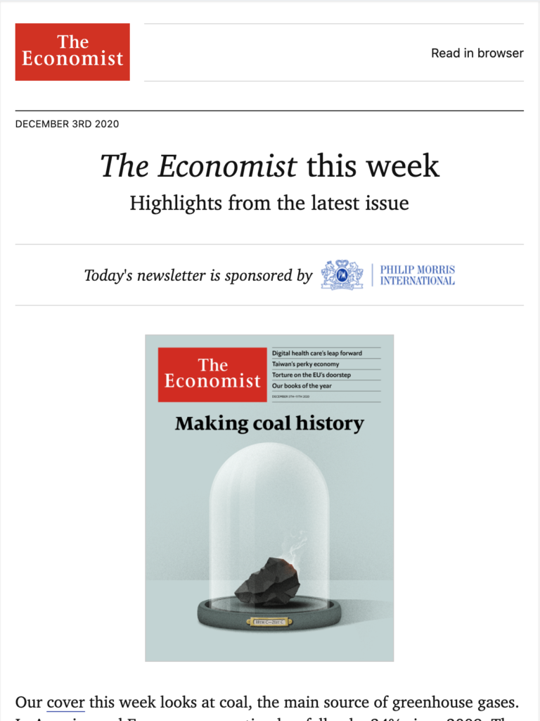 Thông báo bài viết mới của tờ the Economist
