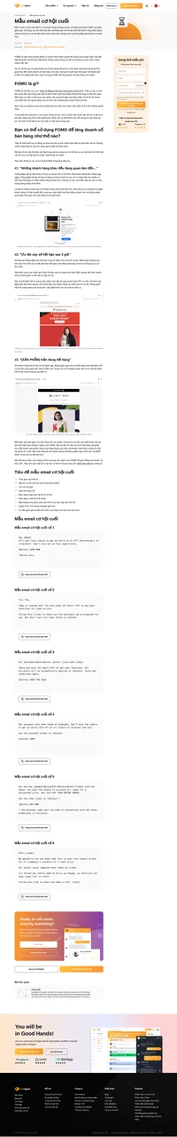 Đảm bảo ngay cả những khách hàng thiếu quyết đoán nhất cũng mua hàng nhờ các email cơ hội cuối của chúng tôi. Tiếp thị khan hiếm chính là phương án tối ưu nhất!