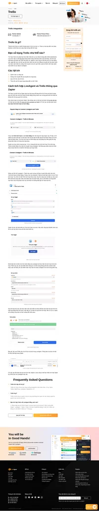 Tích hợp Trello cho phép bạn quản lý các tác vụ công việc của mình một cách dễ dàng từ LiveAgent. Chỉ cần tích hợp thông qua Zapier và bắt đầu hưởng các lợi ích mà nó mang lại.