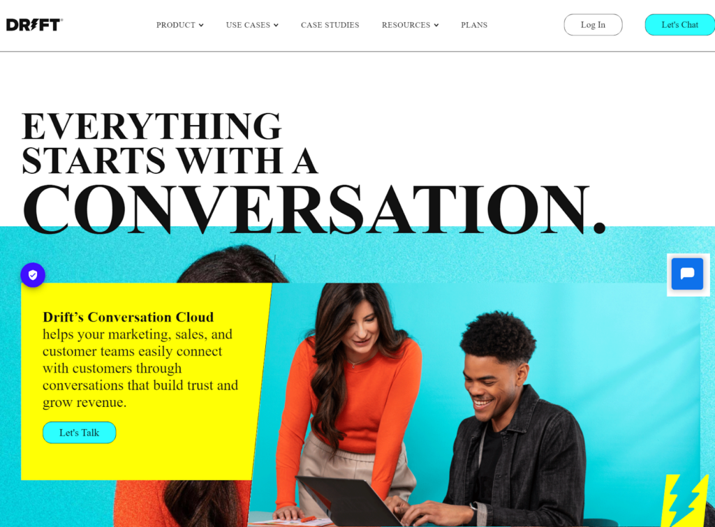 Drift homepage - Conversational marketing platform as an alternative to Intercom